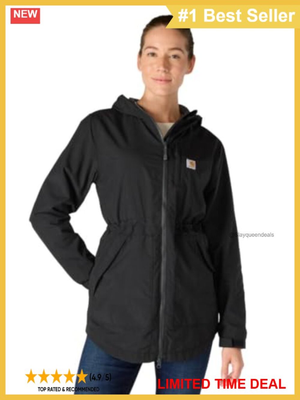 Carhartt Rain Defender Relaxed Fit Lightweight Hooded Nylon Coat Anorak